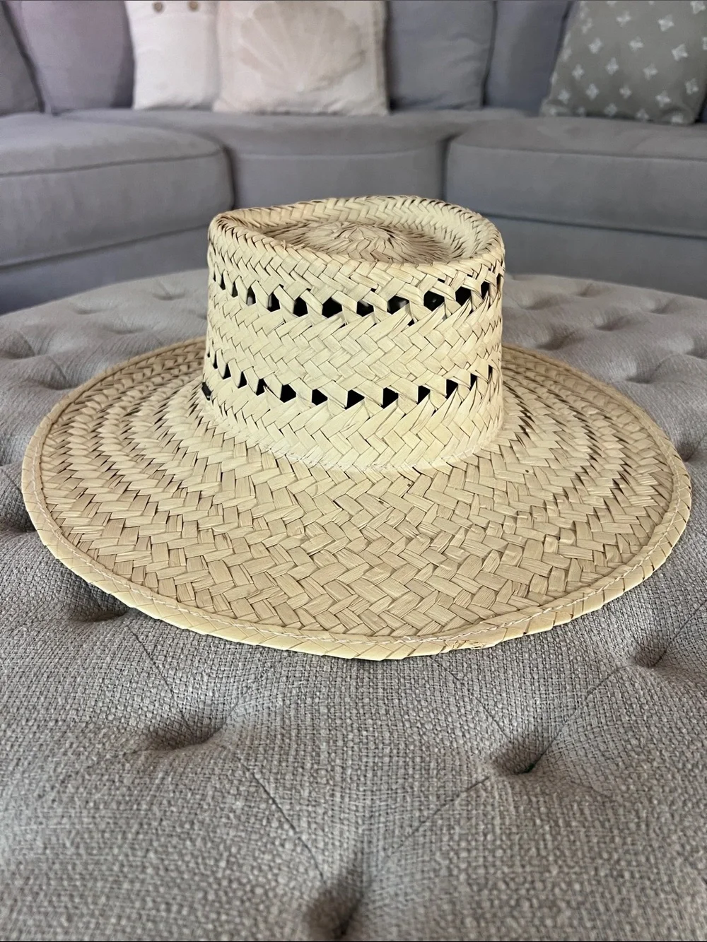 Brixton Wide Brim Straw Hat with Vents Size S/M 7(56cm), 7 1/4(58cm)